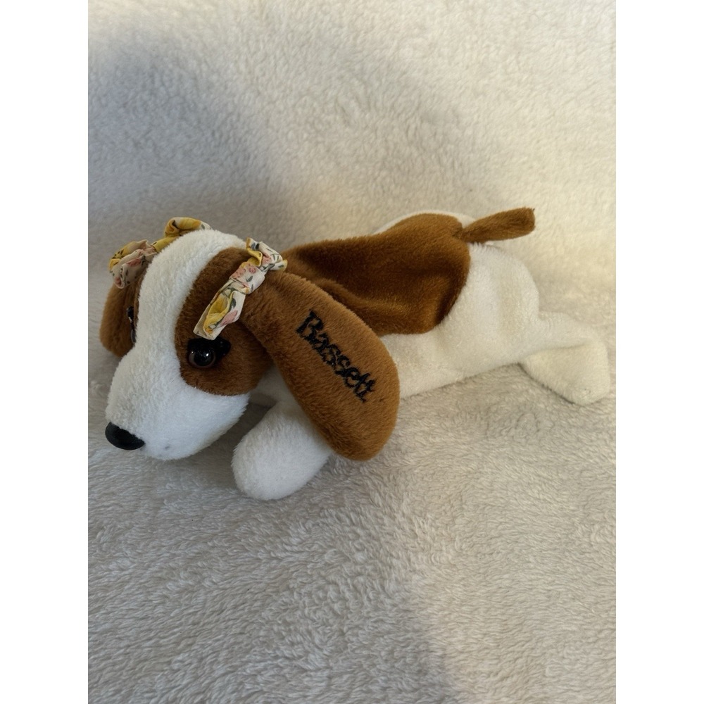 Jeb Bassett Bean‎ Hounds Plush 7" Basset Hound Dog Brown White Stuffed Toy